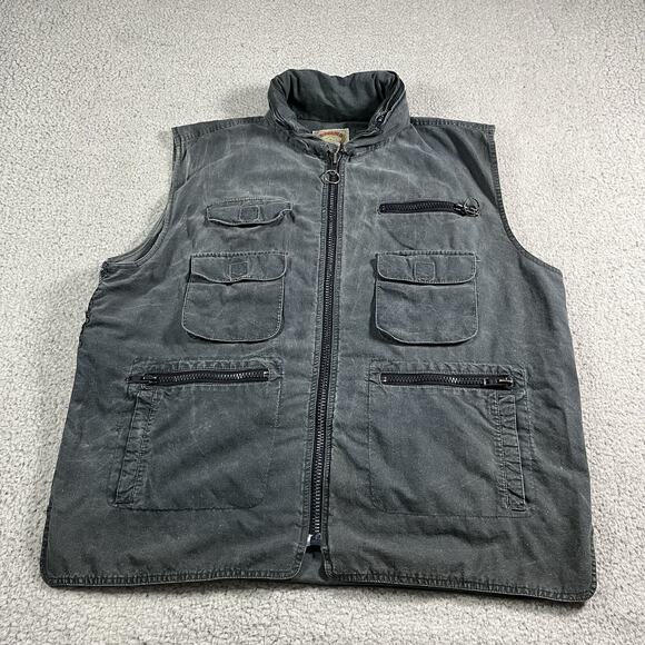 Vintage Banana Republic Vest Mens XL Safari Hunting 80s Hooded Photographer - Picture 2 of 16